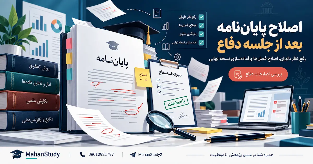 اصلاح پایان نامه بعد از جلسه دفاع